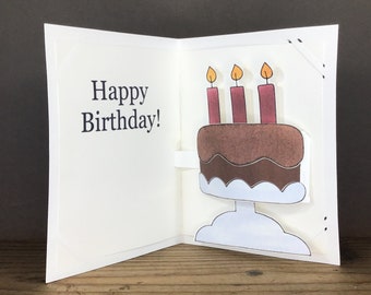 Birthday Cake on Pedestal Pop up Card SVG Print and Cut