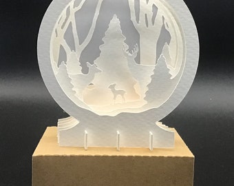 Deer Snow Globe 3D SVG download
