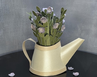 Watering Can With Flowers SVG download