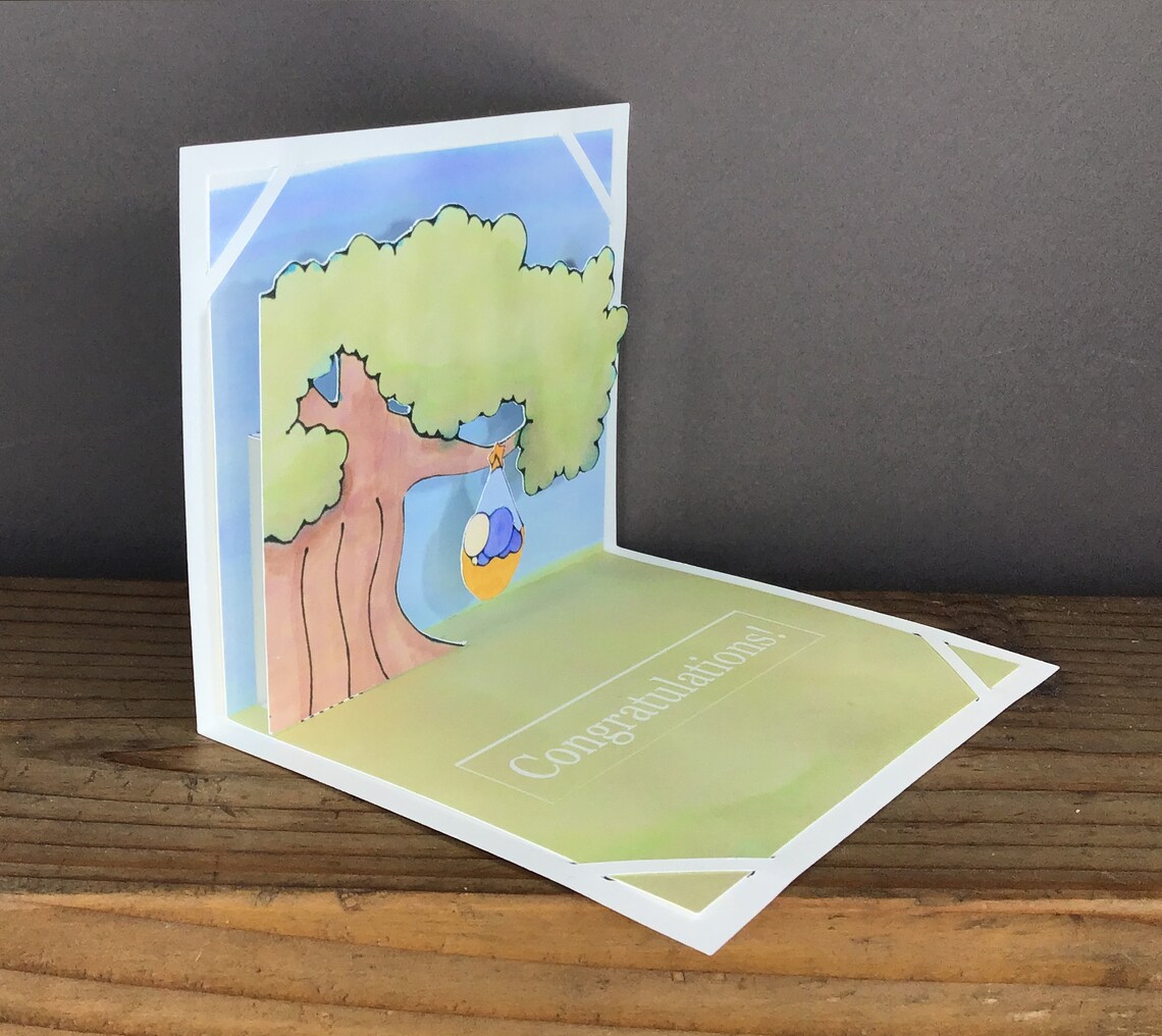 New Baby Pop up Card SVG Print and Cut Etsy