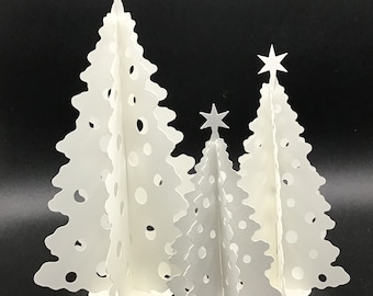 3D Christmas Trees SVG  and PDF download