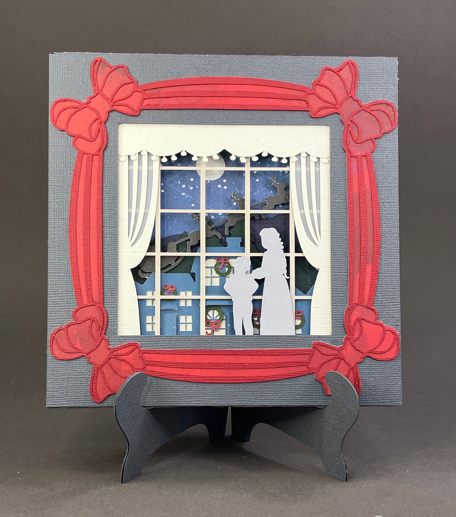 Christmas Window Shadow Box SVG Inserts Frame and Easel - Etsy