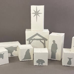 Nativity Blocks Digital File, DIY Christmas Decor, SVG Cut File, Religious Craft Supplies, Holiday Gift Ideas
