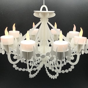 Araña para velas de té Archivo SVG y PNG para manualidades de papel, decoración del hogar DIY, descarga instantánea de suministros para manualidades