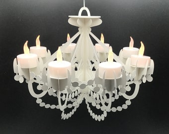 Tea Light Chandelier SVG: Paper Craft DIY Home Decor  (Instant Download)