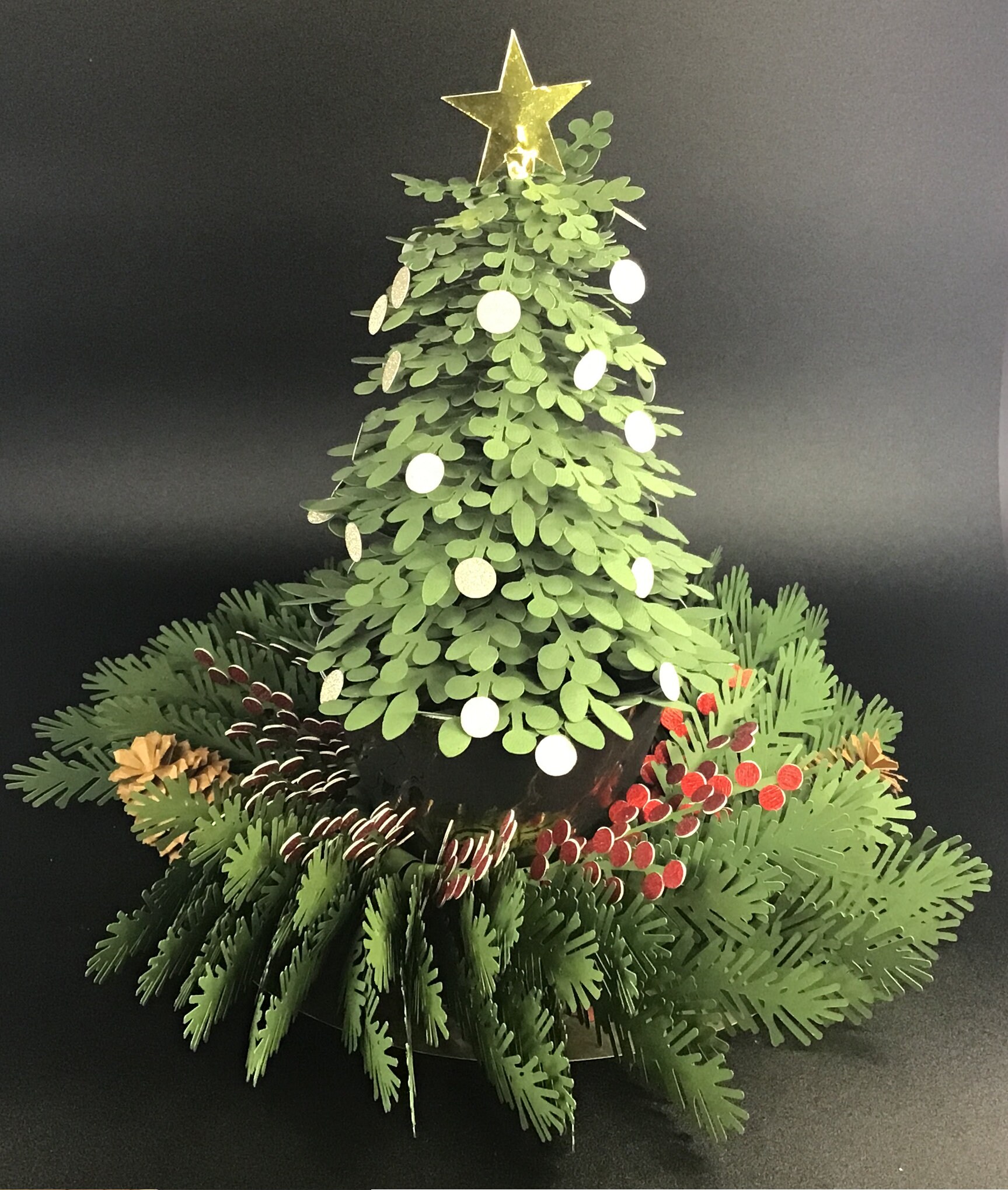 Potted Pine Tree With Christmas Greenery SVG Etsy