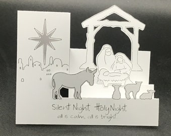 Side Step Nativity Pop Up Christmas Card SVG Download