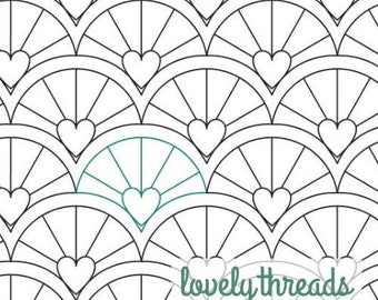 Pantógrafo de almeja Heartburst para acolchado digital de borde a borde de brazo largo