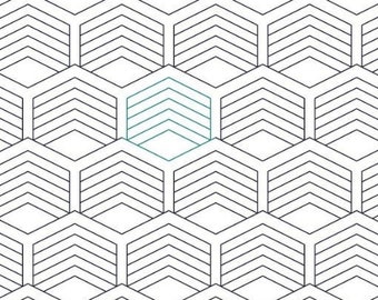 Pantógrafo de diseño de acolchado digital de borde a borde de Hexagon Hills para quilters de brazo largo