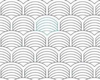 Diseño de acolchado de brazo largo de borde a borde digital Sunrise Clam