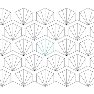 Hex Fan Digital Edge to Edge Pantograph for Longarm Quilting