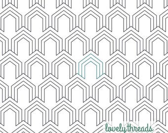 Pantógrafo digital E2E moderno de nuevo en casa: diseño de casa anidada para acolchado de brazo largo