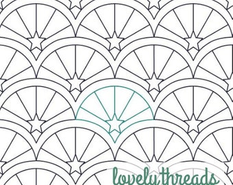 Starburst Clam Digital Pantograph for Longarm Edge to Edge Quilting