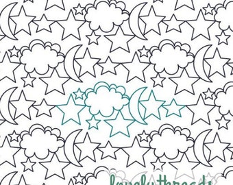 Pantógrafo de acolchado digital Stormy Stars para acolchado de borde a borde de brazo largo