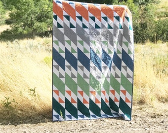 Summer Rain PDF Quilt Pattern/HST Quilt/Modern Quilt/Beginner Quilt