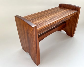 Andy Low Stool: Crafted in Zebra and Sapele Woods