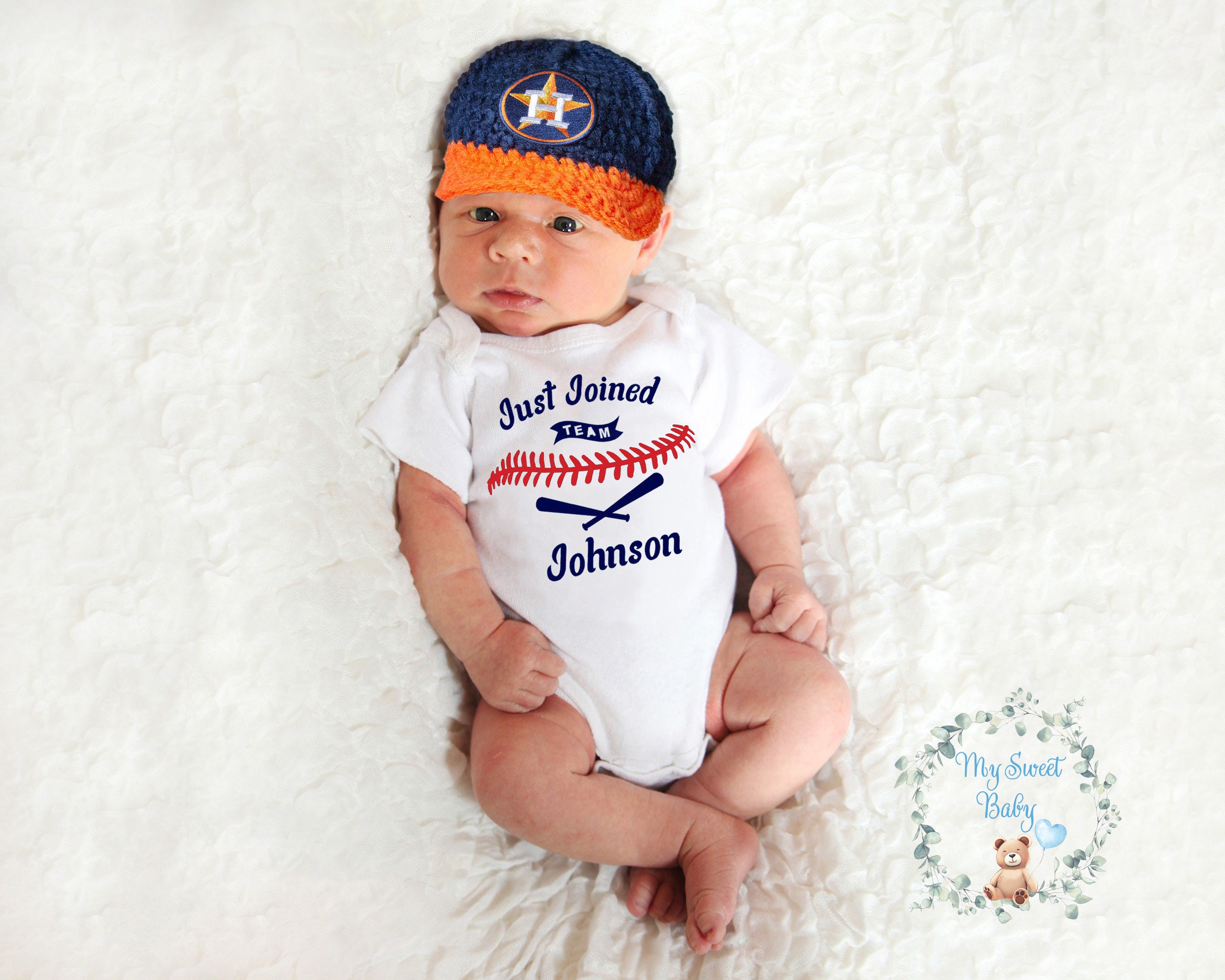 Astros Hat Baby Boy Crochet Hat and 