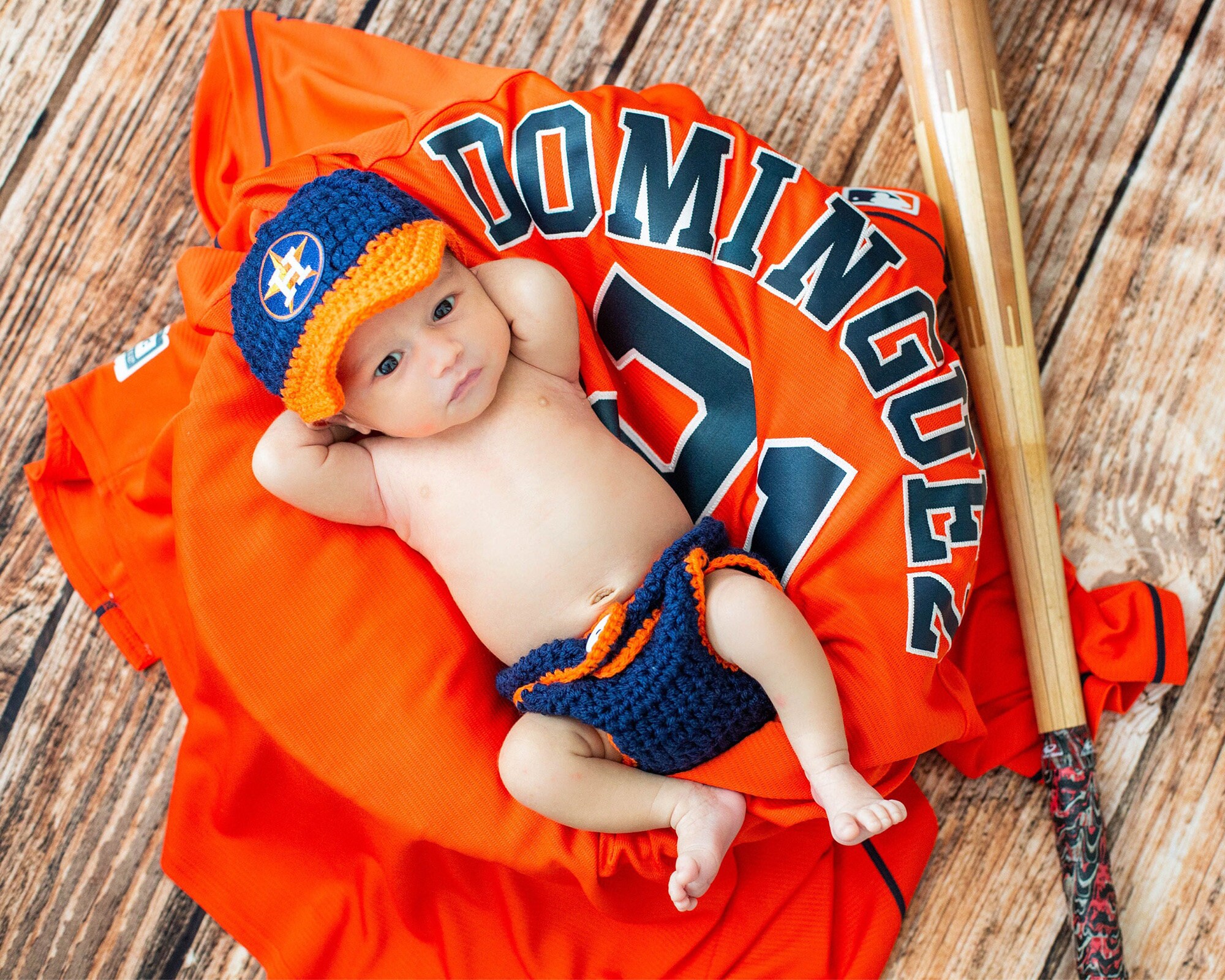 Astros Hat Baby Boy Crochet Hat and 