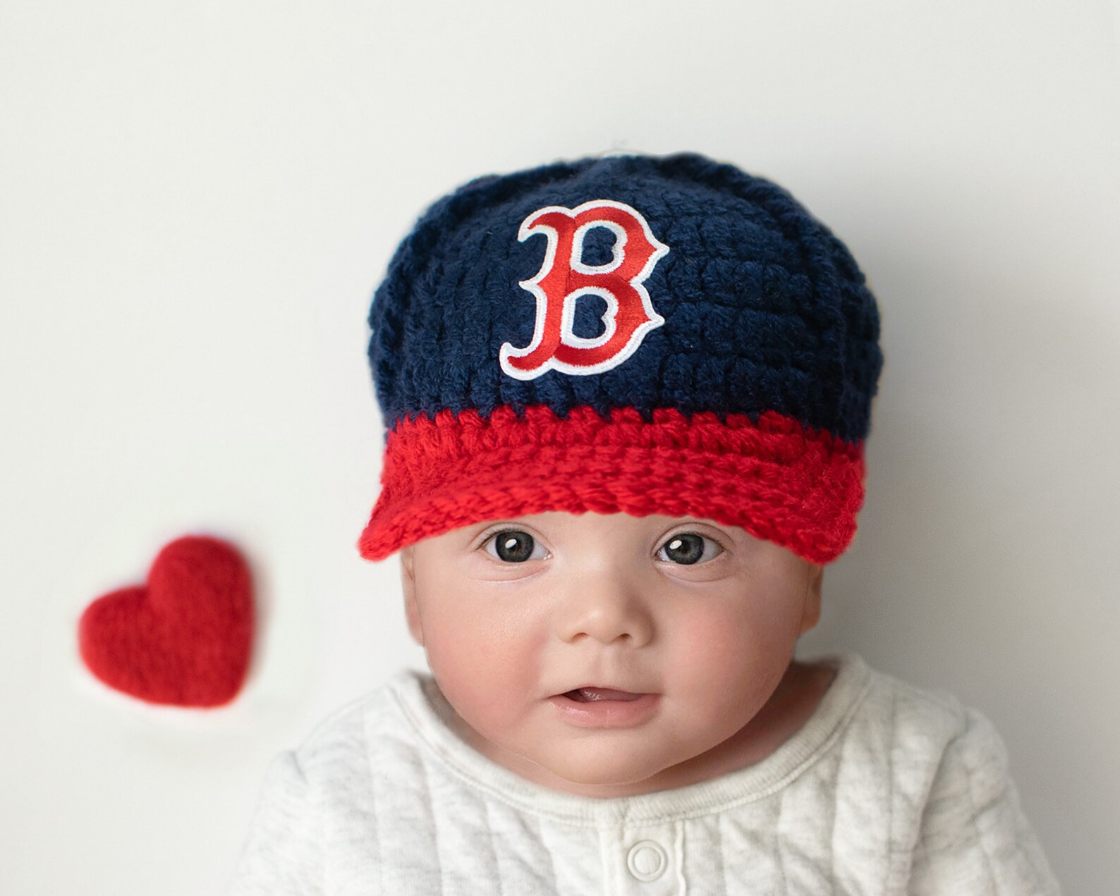 Crochet Baseball Cap Baby Boy Outfit Boston Red Sox Baby Boy Etsy