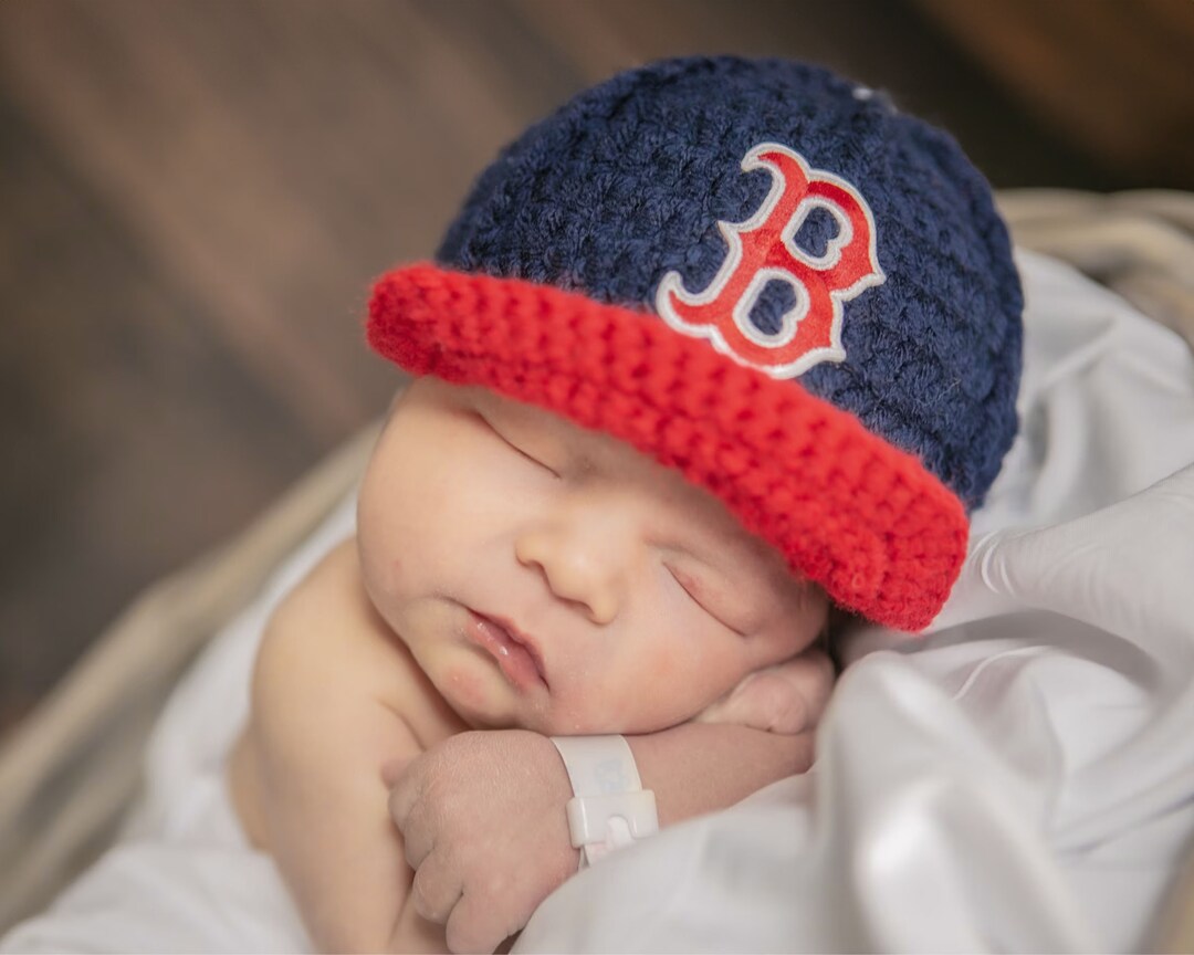 Baby Boy Outfit Boston Red Sox Baby Boy Clothes Knitted Hats, Newborn