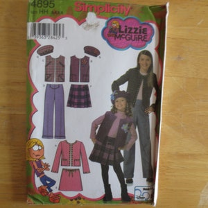 Child/Girl's Jacket Vest Pants Skirts and hat in 3 sizes Sizes 3,4,5,6 Simplicity 4895  UNCUT Factory Fold