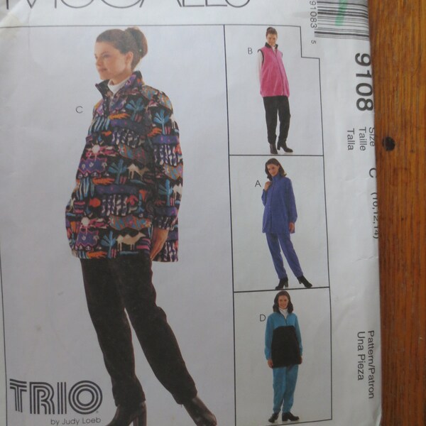 Miss Maternity tops, vest, and Pull-on pants Sizes 10-12-14 Vintage 1990s McCalls Pattern 9108 Still UNCUT Factory Fold