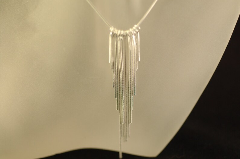 Sterling Silver Multi Chain Necklace /& Earrings Set