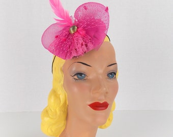 Bright Pink Fascinator Selima by V