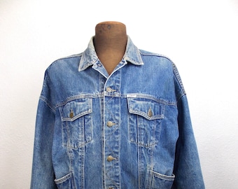 80s Todays News Geo Quilt Lined Denim Jacket - Etsy