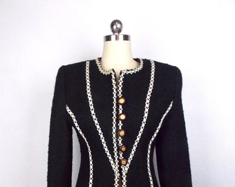 Vintage Max Nugus Jacket Blazer in Black and White