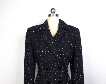 Vintage LaneDawisBever Hills Jacke Blazer in Schwarz und Weiß