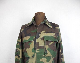 Veste militaire camouflage vintage, toile de coton recyclée - Canada