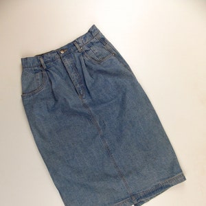 LizWear Denim Pencil Skirt 1990&#39;s Midi Length Petite Size