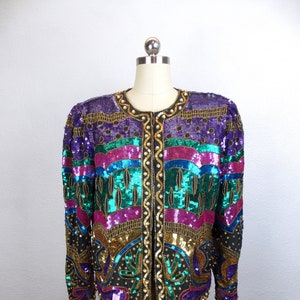 Lawrence Kazer Sequined Jacket Evening Formalwear Size L