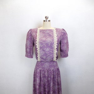 1980's 1990's Gunne Sax Lilac Purple Dress image 1