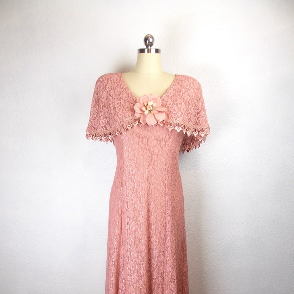 NOS Cachet Lace Midi Length Dress in 1990's does 1930's