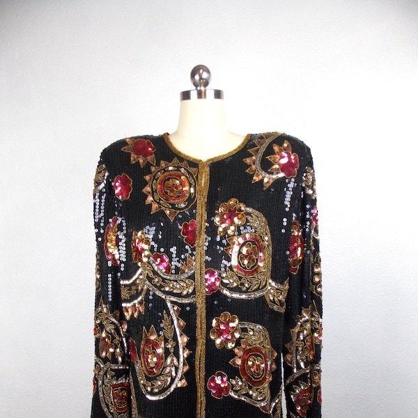 Chaqueta de lentejuelas SCALA vintage talla XL