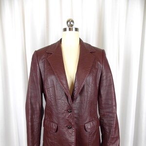 Tony Lama Womens Leather Blazer Jacket 1980's Oxblood Red image 1