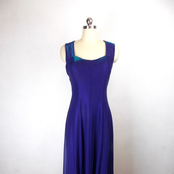 1990's Iridescent Purple Blue Formal Dress All That Jazz Size 13/14