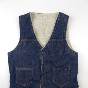 Jeansweste mit Faux Shearling Futter 38 Brust Büste