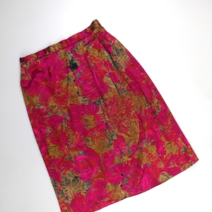 Silk Sarong Skirt Floral Pattern Custom Tailored