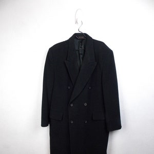 Men's Vintage Black Wool and Cashmere Overcoat Sz 44 R - Etsy
