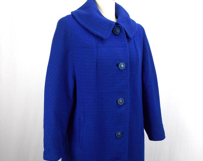 Cobalt Royal Blue Wool Coat With Satin Lining - Etsy