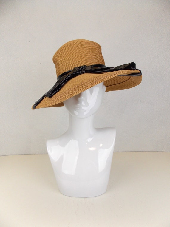 Marshall Fields 1960's 1970's Large Brim Woven Hat