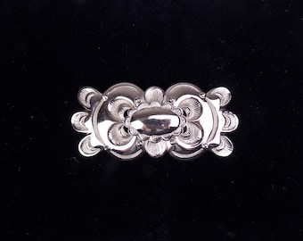 Boucle de ceinture en métal argenté motif style western