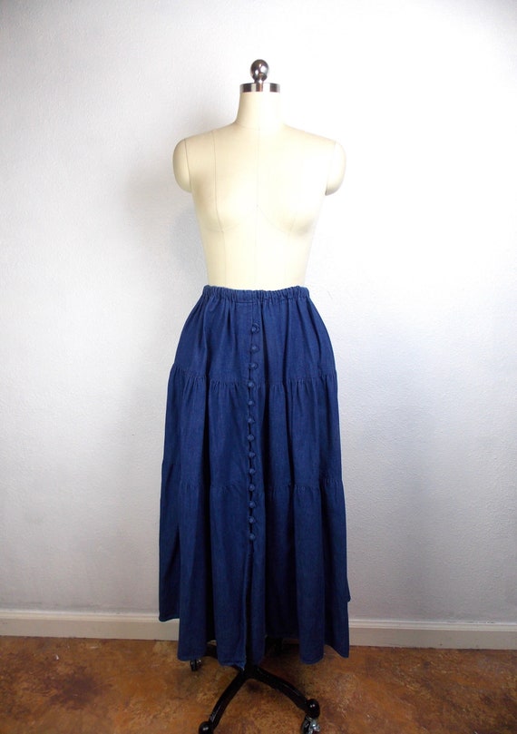 Vintage Tiered Broomstick Prairie Skirt Cactus Flo