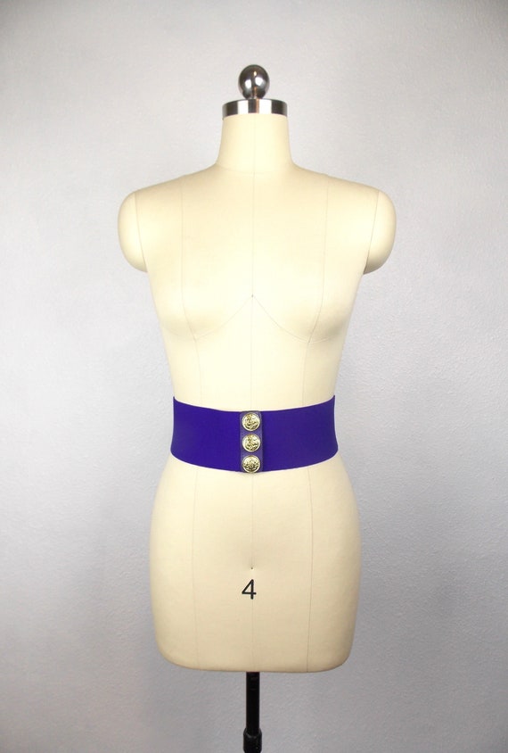 1980's Purple Stretch Cinch Belt - image 3