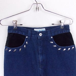 Vintage LA BLUES Dark Wash Studded Denim Jeans 26 Waist