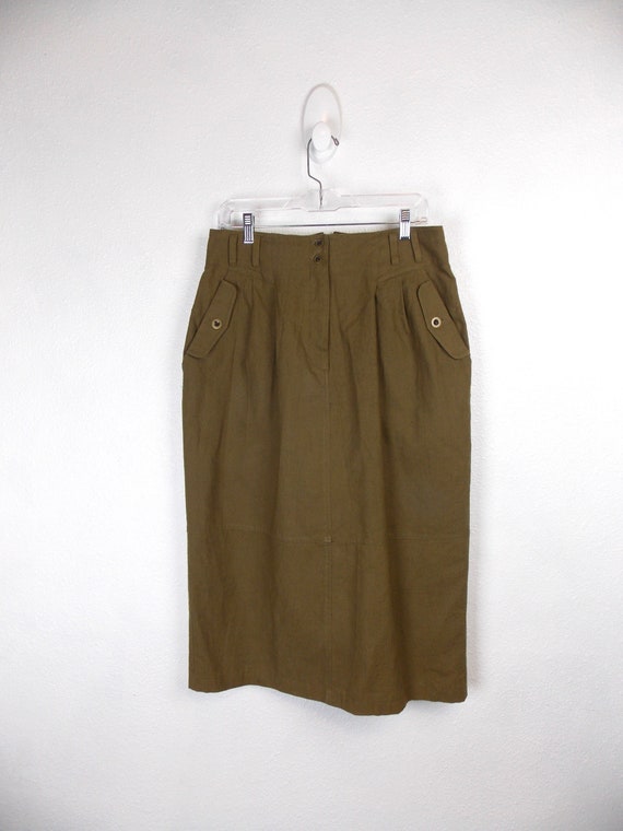 1990's Cargo Skirt Dark Green Khaki Large