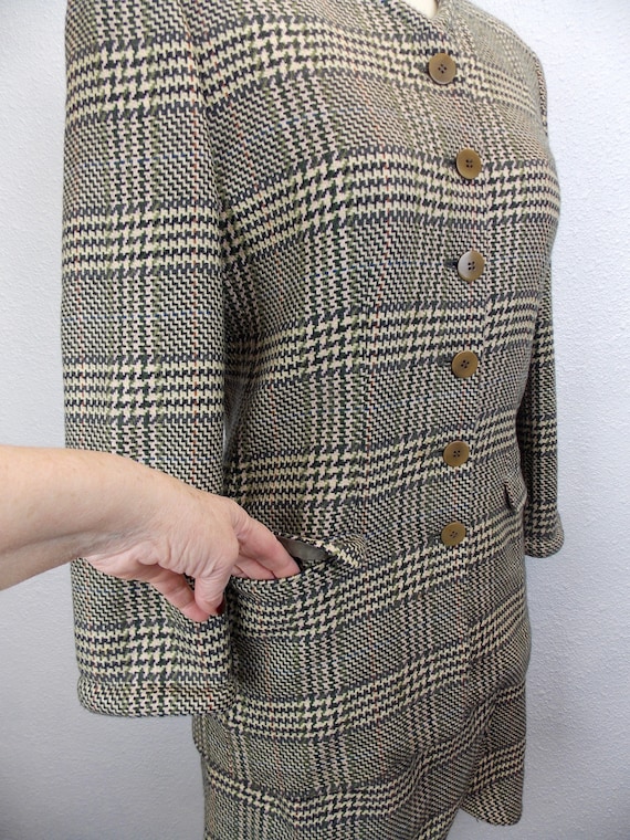 1990's Giorgio Armani Plaid Skirt Suit Wool and C… - image 4